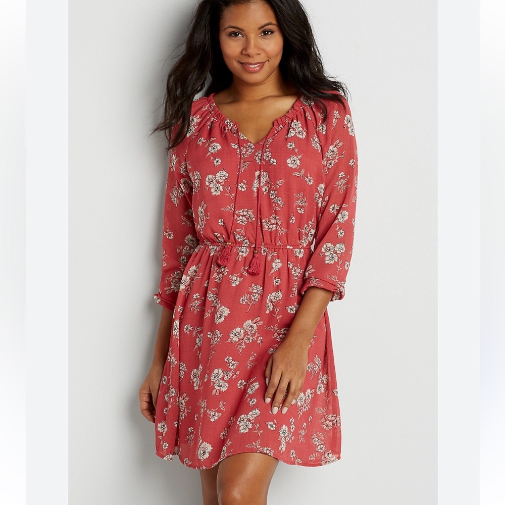 ♥️MAURICES BOHO RED DRESS-lined